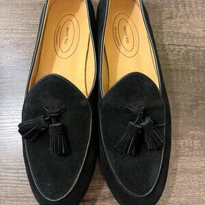 Journey West Black Suede Tassel Loafers